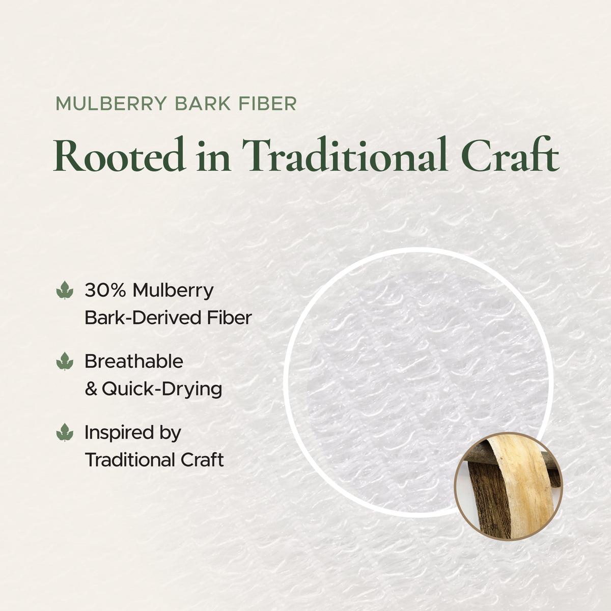 Mulberry Buff, Exfoliating Shower Towel, Made with 30% mulberry bark fiber