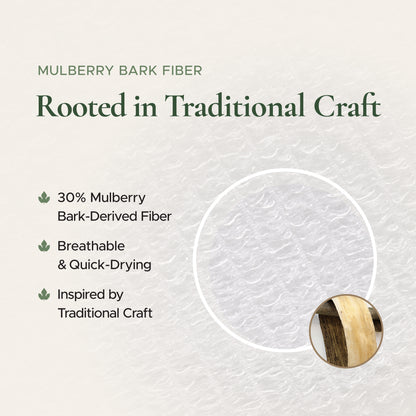Mulberry Buff, Exfoliating Shower Towel, Made with 30% mulberry bark fiber